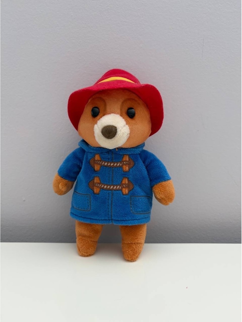 Ty Handmade Paddington Bear Plush Toy with Blue Coat and Red Hat